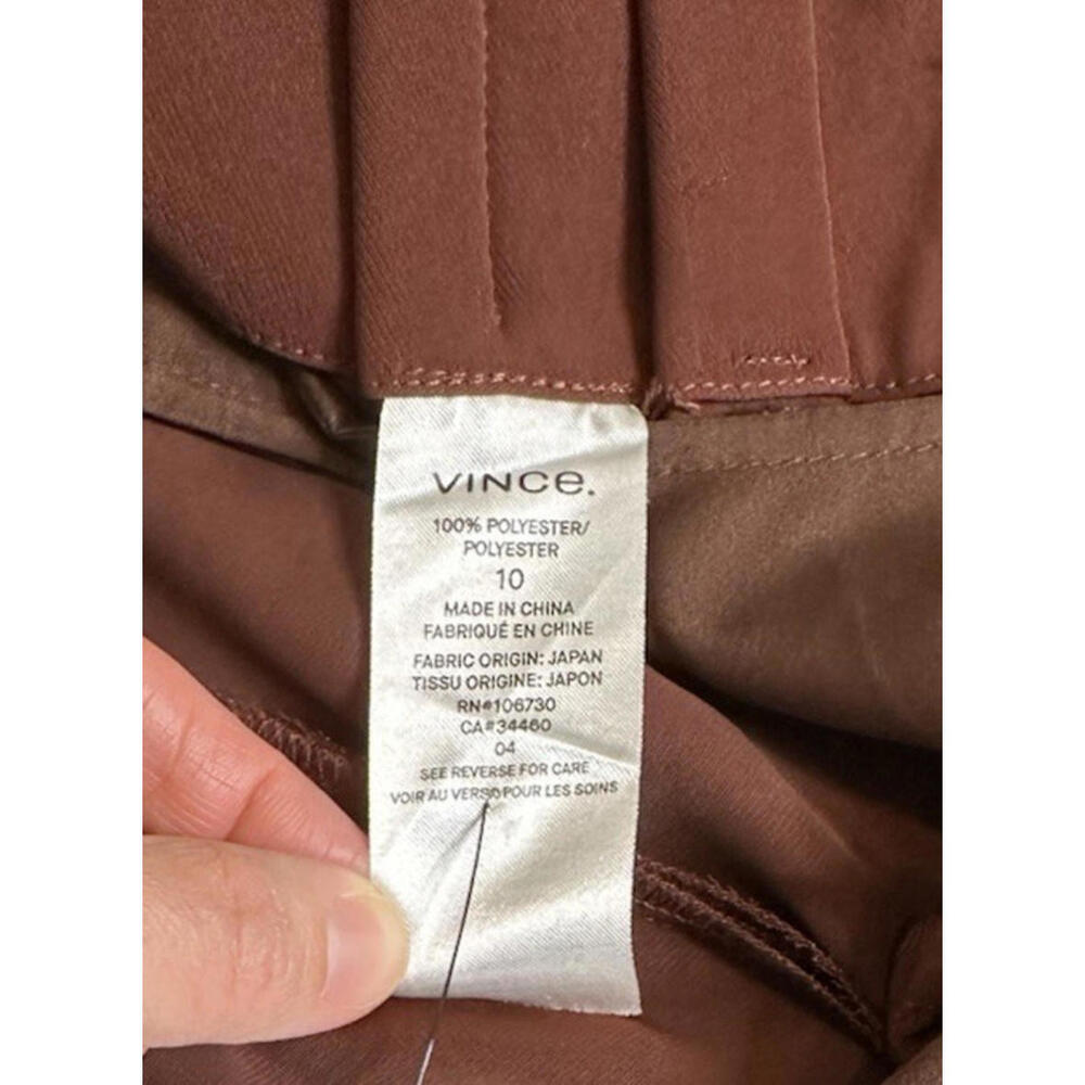 Vince Wide Leg High Rise Trouser Womens 10 Rust Red Dress Pants Pleated - Picture 6 of 7